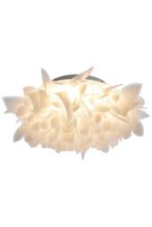 Rackhams Artistic Floral Petal - Shaped White Flush Mount Ceiling Light - White - One Size - thumbnail 3