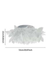 Rackhams Artistic Floral Petal - Shaped White Flush Mount Ceiling Light - White - One Size - thumbnail 4