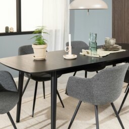 Rackhams Montreux Rectangular Extending Dining Table in Black 180-219 cm - Black - No - Black - thumbnail 6