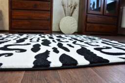 Rackhams Sketch Moustaches Rug - Black & White - 160cm x 220cm - thumbnail 4