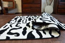 Rackhams Sketch Moustaches Rug - Black & White - 160cm x 220cm - thumbnail 5