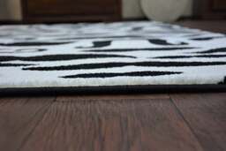Rackhams Sketch Moustaches Rug - Black & White - 160cm x 220cm - thumbnail 3