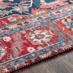 Rackhams Iris-Vintage Blue Red Beige Traditional Boho Rug - 152 x 229 cm - thumbnail 3