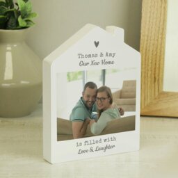 Rackhams Personalised Photo Upload Wooden House Ornament - thumbnail 2