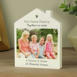 Rackhams Personalised Photo Upload Wooden House Ornament - thumbnail 4