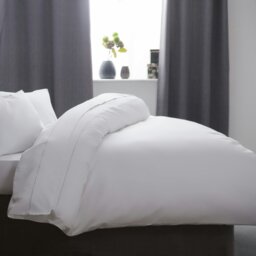 Rackhams Cotton Sateen 1000 Thread Count Duvet Cover - White - Double - White - 100% Cotton - thumbnail 2