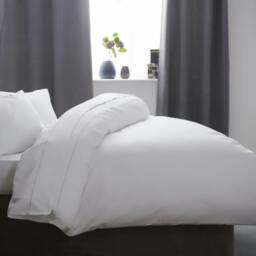 Rackhams Cotton Sateen 1000 Thread Count Duvet Cover - White - Double - White - 100% Cotton - thumbnail 1