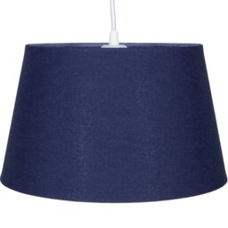 Rackhams Traditional 14 Inch Navy Blue Linen Drum Table/Pendant Lampshade 60w Maximum - thumbnail 2