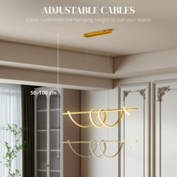 Rackhams Pendant Light, Ceiling Light with 3 Colour Temperatures - Silver - 120L x 20W x 155H cm - thumbnail 6