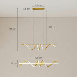 Rackhams Pendant Light, Ceiling Light with 3 Colour Temperatures - Silver - 120L x 20W x 155H cm - thumbnail 4
