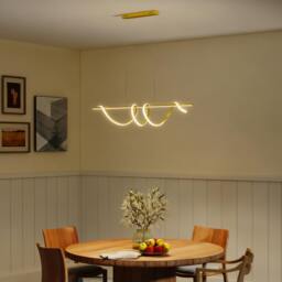 Rackhams Pendant Light, Ceiling Light with 3 Colour Temperatures - Silver - 120L x 20W x 155H cm - thumbnail 2