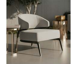 Rackhams Aster Haines Armchair: Black Stained Oak Wood and Brushed Brass - thumbnail 6