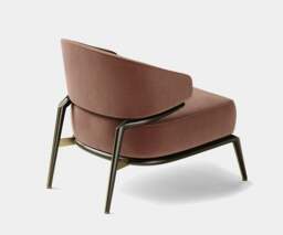 Rackhams Aster Haines Armchair: Black Stained Oak Wood and Brushed Brass - thumbnail 3