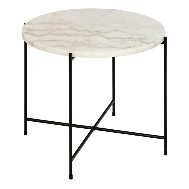 Rackhams Avila Side Table with White Marble Top 52x40cm - 1 - image 1
