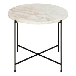 Rackhams Avila Side Table with White Marble Top 52x40cm - 1 - thumbnail 2