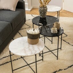 Rackhams Avila Side Table with White Marble Top 52x40cm - 1 - thumbnail 4