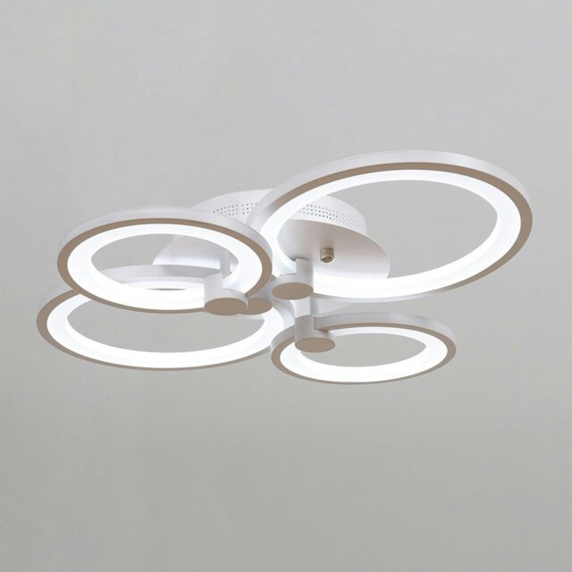 Rackhams 4/6/8 Rings LED Semi-Flush Ceiling Light Dimmable/Non-Dimmable - 4 Rings - Cool White - Non-Dimmable - image 1