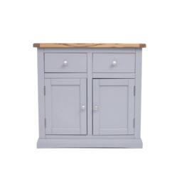 Rackhams Rocca Grey 2 Drawer 2 Door Sideboard Chrome Knob - Grey - thumbnail 1