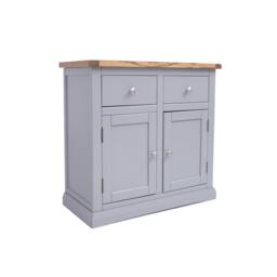 Rackhams Rocca Grey 2 Drawer 2 Door Sideboard Chrome Knob - Grey - thumbnail 3