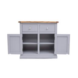 Rackhams Rocca Grey 2 Drawer 2 Door Sideboard Chrome Knob - Grey - thumbnail 6