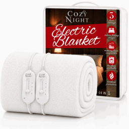 Rackhams Double Size Electric Blanket Heated with 3 Heat Settings - Quick Fit Underblanket - Fleece Material Machine Washable - thumbnail 1