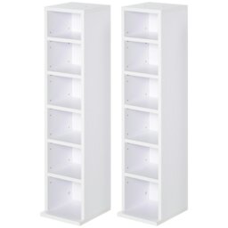 Rackhams Set of 2 CD Storage Units with Adjustable Shelves - 88.5H x 21W x 22.5Dcm - Natural - 2 - thumbnail 3