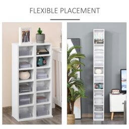 Rackhams Set of 2 CD Storage Units with Adjustable Shelves - 88.5H x 21W x 22.5Dcm - Natural - 2 - thumbnail 6