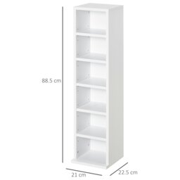 Rackhams Set of 2 CD Storage Units with Adjustable Shelves - 88.5H x 21W x 22.5Dcm - Natural - 2 - thumbnail 4