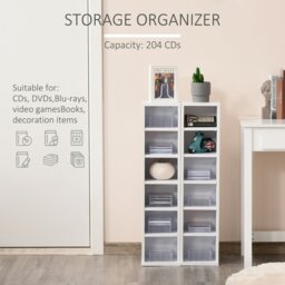 Rackhams Set of 2 CD Storage Units with Adjustable Shelves - 88.5H x 21W x 22.5Dcm - Natural - 2 - thumbnail 5