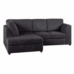 Rackhams Chicago Jumbo Cord Left Hand Corner Sofa Set - Black - thumbnail 4