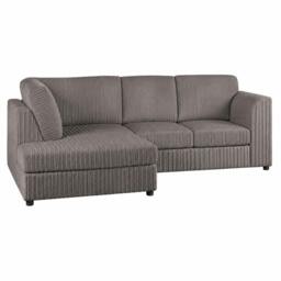 Rackhams Chicago Jumbo Cord Left Hand Corner Sofa Set - Black - thumbnail 2