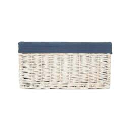 Rackhams White Wash Navy Lined Open Storage Basket - Small - thumbnail 6