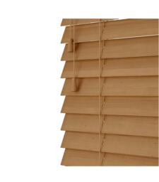 Rackhams Caramel Oak Wooden Venetian Blinds With Strings (130cm drop) - 195cm