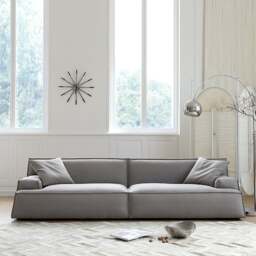 Rackhams Fanny Two Seater, Three Seater, Four Seater Sofa, Suede, Grey - Grey - Two Seater 260CM - thumbnail 4
