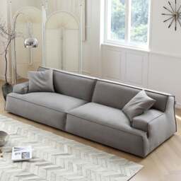 Rackhams Fanny Two Seater, Three Seater, Four Seater Sofa, Suede, Grey - Grey - Two Seater 260CM - thumbnail 2