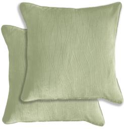 Rackhams Pair of Goodwood Textured Wave Pattern Double Sided Zip Opening Piped Edge Cushion Covers - 43x43cm - Cases Only - Cream - thumbnail 3