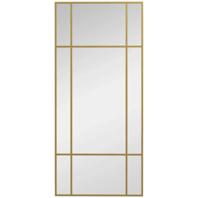 Rackhams Decorative Grid Wall Mirror, with Back Hooks - Gold Tone - image 1
