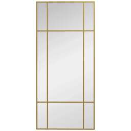 Rackhams Decorative Grid Wall Mirror, with Back Hooks - Gold Tone - thumbnail 1