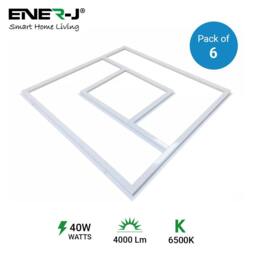 Rackhams 60x60cm LED Panel Light with PD Design - 40W, Cool White, Frame Border Edge Lights - Pack of 6 - 6500K - thumbnail 2