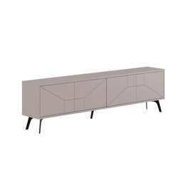 "Rackhams Dune Modern TV Unit Multimedia Centre with Storage Stylish TV Cabinet 65"" - Dark Oak Effect" - thumbnail 3