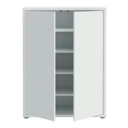 Rackhams Alice Springs Shoe Cabinet with 2 Doors Push-to-Open in Light Grey - Matt - Standard - Light Grey - thumbnail 6