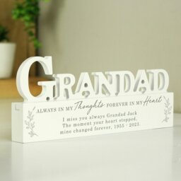 Rackhams Personalised In Loving Memory Wooden Grandad Ornament - thumbnail 2