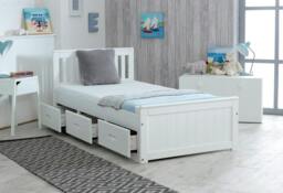 Rackhams Mission 3ft Single Pine Storage Bed with 3 Drawers Waxed White Grey - Grey - 3FT - thumbnail 2