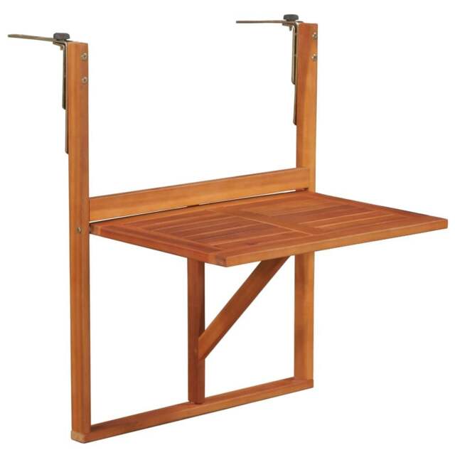 Rackhams Hanging Balcony Table 64.5x44x80 cm Solid Acacia Wood