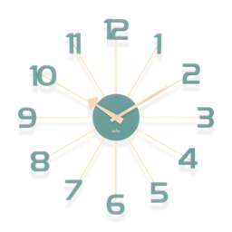 Rackhams Astraea Large Wall Clock Quartz Brass Effect Metal Spokes Large Numbers - Gold and Black - thumbnail 5