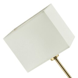 Rackhams Contemporary Antique Brass Bedside Table Lamp with White Cotton Fabric Shade - thumbnail 6