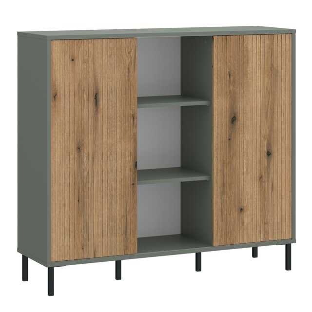 Rackhams Darwin Sideboard 2 Door in Green/Oak - Green - 111.6 - 1 - image 1