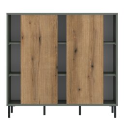 Rackhams Darwin Sideboard 2 Door in Green/Oak - Green - 111.6 - 1 - thumbnail 2