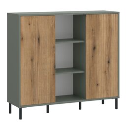 Rackhams Darwin Sideboard 2 Door in Green/Oak - Green - 111.6 - 1