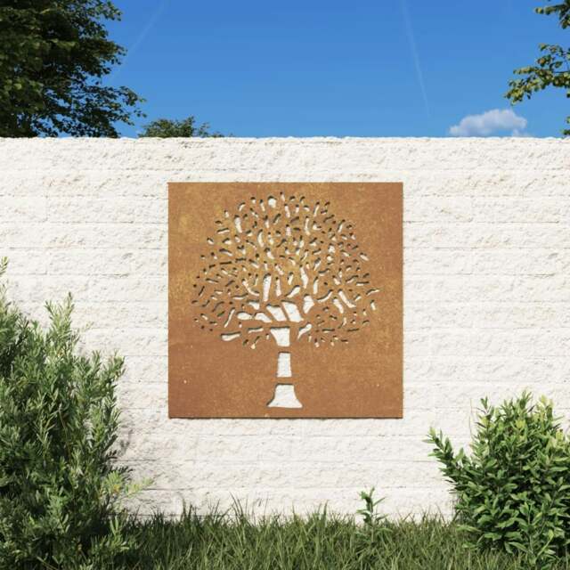 Rackhams Garden Wall Decoration 55x55 cm Corten Steel Tree Design